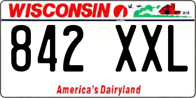WI license plate 842XXL