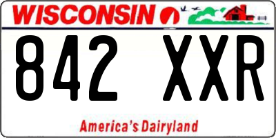 WI license plate 842XXR