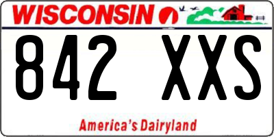 WI license plate 842XXS