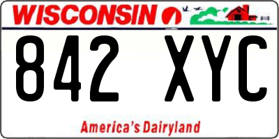 WI license plate 842XYC