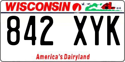 WI license plate 842XYK