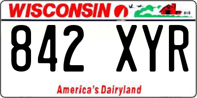 WI license plate 842XYR
