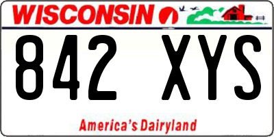 WI license plate 842XYS