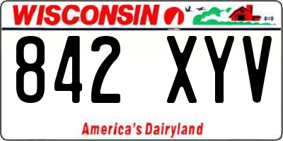 WI license plate 842XYV