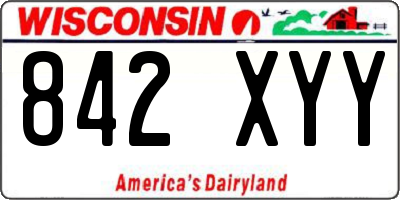 WI license plate 842XYY