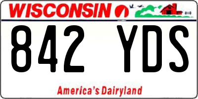 WI license plate 842YDS
