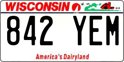 WI license plate 842YEM