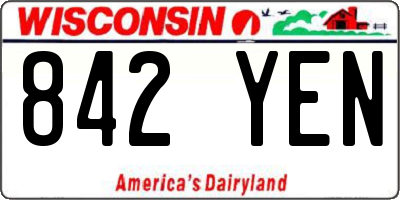 WI license plate 842YEN