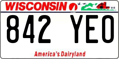 WI license plate 842YEO