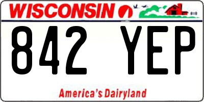 WI license plate 842YEP