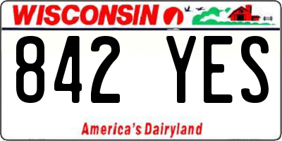 WI license plate 842YES