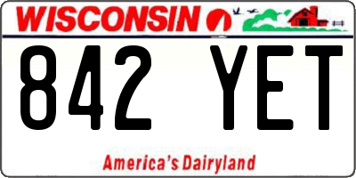 WI license plate 842YET