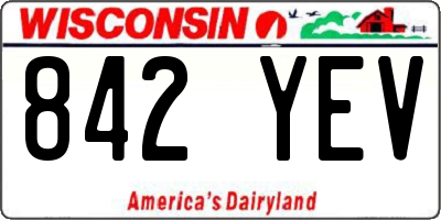 WI license plate 842YEV