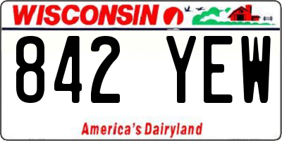 WI license plate 842YEW