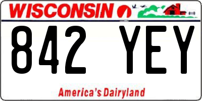 WI license plate 842YEY