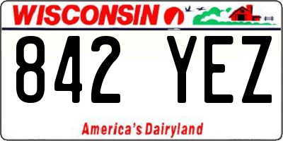 WI license plate 842YEZ