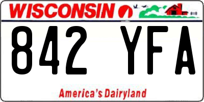 WI license plate 842YFA