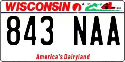 WI license plate 843NAA