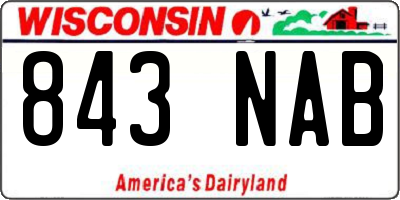 WI license plate 843NAB
