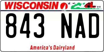 WI license plate 843NAD