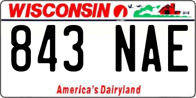 WI license plate 843NAE