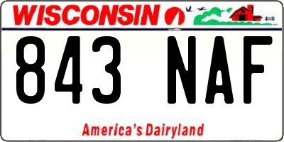 WI license plate 843NAF