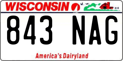 WI license plate 843NAG