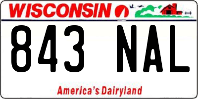 WI license plate 843NAL