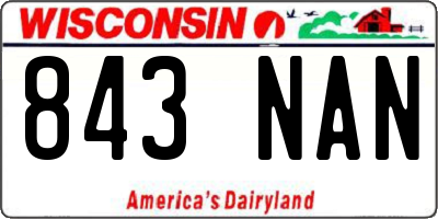 WI license plate 843NAN