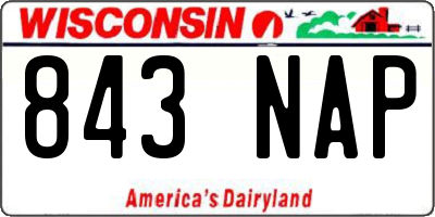 WI license plate 843NAP