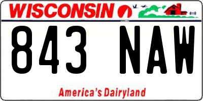 WI license plate 843NAW