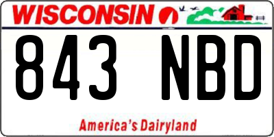 WI license plate 843NBD