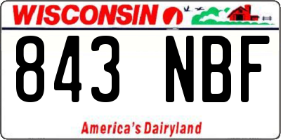WI license plate 843NBF