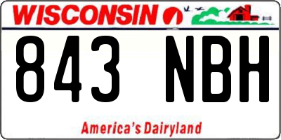 WI license plate 843NBH