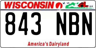 WI license plate 843NBN