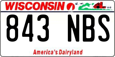 WI license plate 843NBS