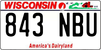 WI license plate 843NBU