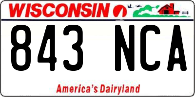 WI license plate 843NCA