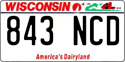 WI license plate 843NCD