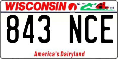 WI license plate 843NCE