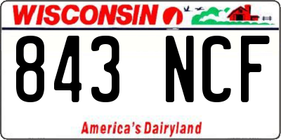 WI license plate 843NCF