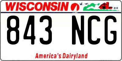 WI license plate 843NCG