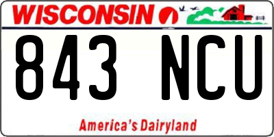 WI license plate 843NCU
