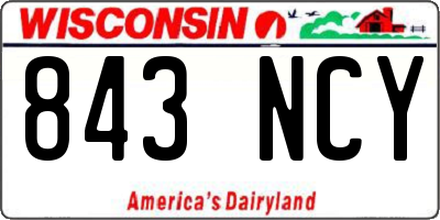 WI license plate 843NCY