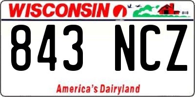 WI license plate 843NCZ