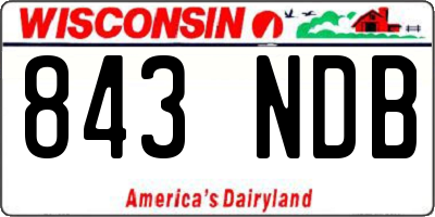 WI license plate 843NDB