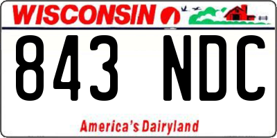 WI license plate 843NDC