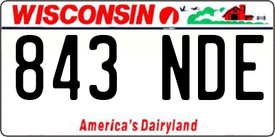 WI license plate 843NDE