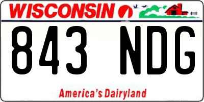 WI license plate 843NDG