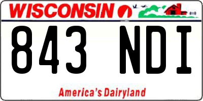 WI license plate 843NDI